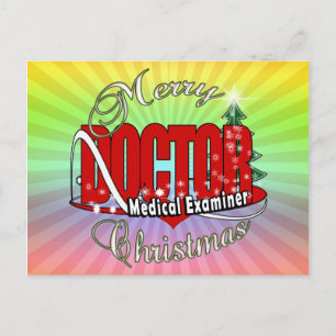 CARTES POUR FÊTES ANNUELLES MÉDECIN DE NOËL EXAMINATEUR MÉDICALE