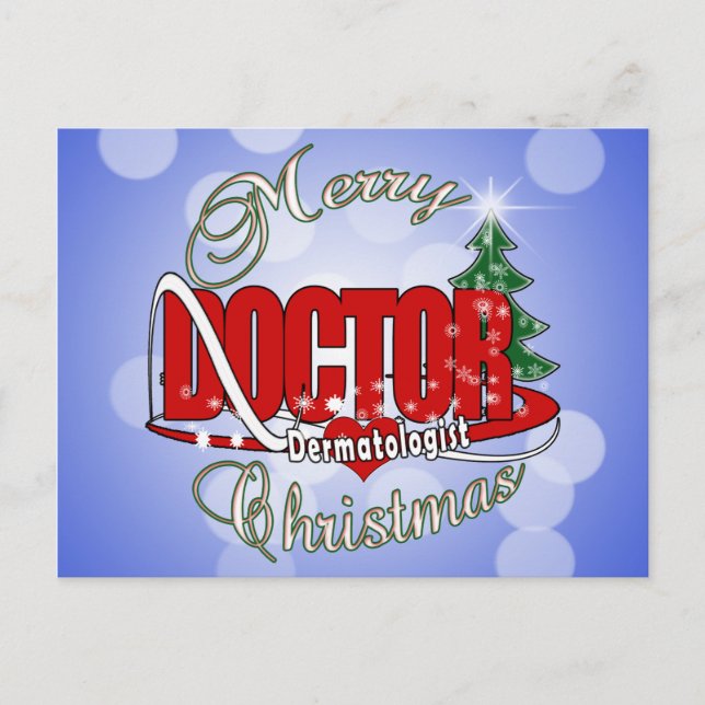 CARTES POUR FÊTES ANNUELLES MÉDECIN DERNIÈRE DE NOËL (Devant)