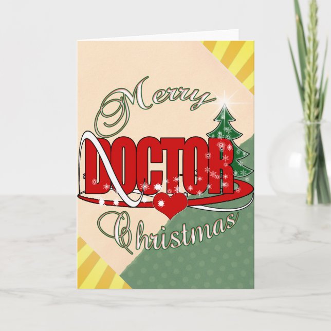 CARTES POUR FÊTES ANNUELLES MÉDECIN MERRY CHRISTMAS (Devant)
