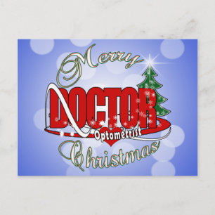 CARTES POUR FÊTES ANNUELLES MÉDECIN OPTOMÉTRISTE MERRY CHRISTMAS