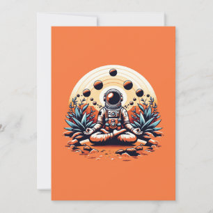 Cartes Pour Fêtes Annuelles Méditation d'astronautes - Zen cosmique et Paix in