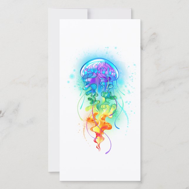 Cartes Pour Fêtes Annuelles Méduse arc-en-ciel (Devant)