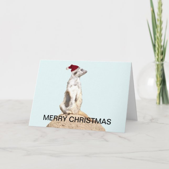 Cartes Pour Fêtes Annuelles Meerkat Père Noël (Devant)