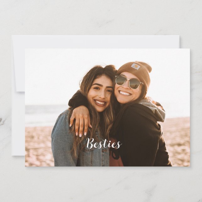 Cartes Pour Fêtes Annuelles Meilleur Ami Besties Photo personnalisée (Devant)