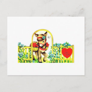 Cartes Pour Fêtes Annuelles Meilleur Beau Vintage Saint Valentin âne