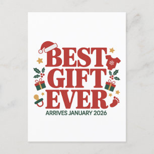 Cartes Pour Fêtes Annuelles Meilleur cadeau arrive en Janvier 2026 Couple de N