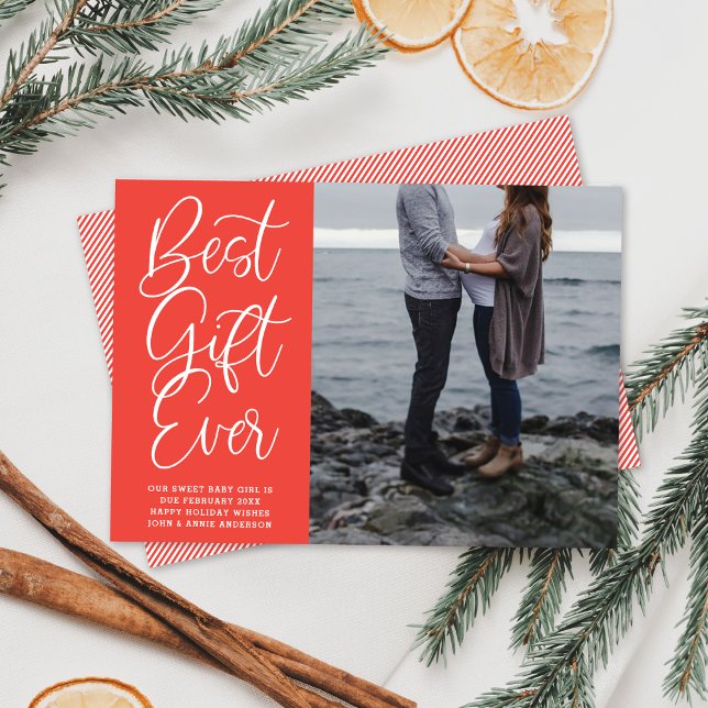 Cartes Pour Fêtes Annuelles Meilleur cadeau Ever bébé Grossesse photo de vacan (Créateur téléchargé)