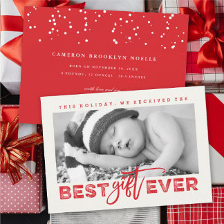 Cartes Pour Fêtes Annuelles Meilleur cadeau Ever Grunge Typographie Nouveau bé