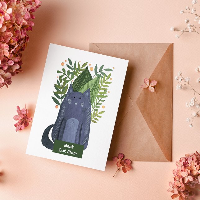 Cartes Pour Fêtes Annuelles Meilleur chat Maman Chat et branches illustration  (Créateur téléchargé)