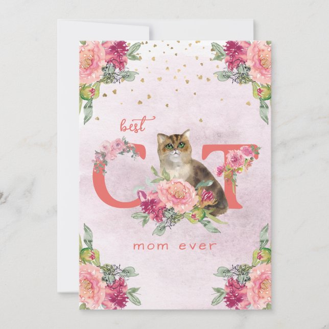 Cartes Pour Fêtes Annuelles Meilleur Chat Maman Ever Kitten Illustration Fête  (Devant)