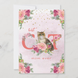 Cartes Pour Fêtes Annuelles Meilleur Chat Maman Ever Kitten Illustration Fête 