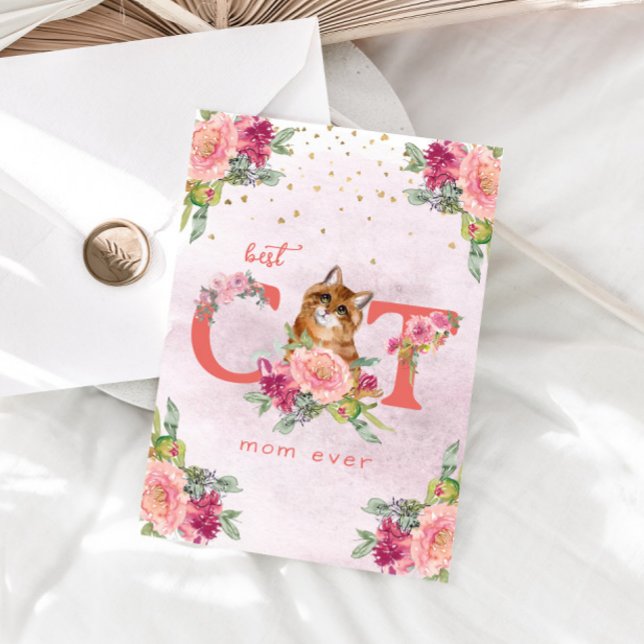 Cartes Pour Fêtes Annuelles Meilleur Chat Maman Ever Kitten Illustration Fête  (Créateur téléchargé)