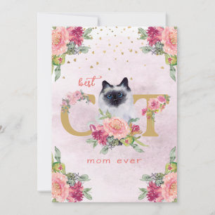 Cartes Pour Fêtes Annuelles Meilleur Chat Maman Ever Siamese Kitten Fête des M