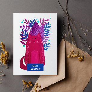 Cartes Pour Fêtes Annuelles Meilleur chat Papa Chat et branches illustration