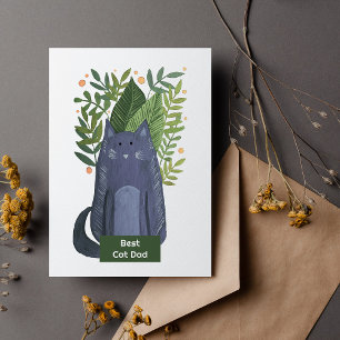 Cartes Pour Fêtes Annuelles Meilleur chat Papa Chat et branches illustration V