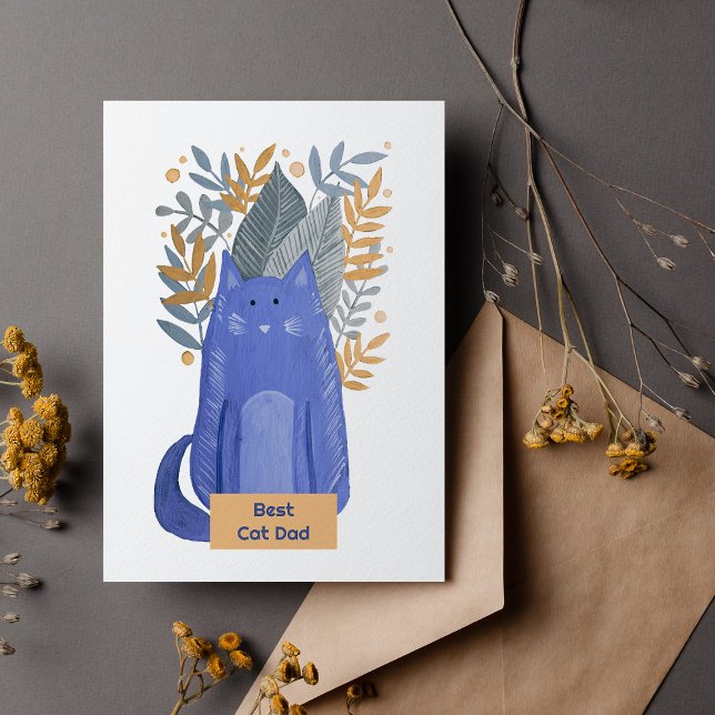 Cartes Pour Fêtes Annuelles Meilleur chat Papa Chat et branches illustration V (Créateur téléchargé)