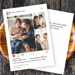 Cartes Pour Fêtes Annuelles Meilleur Couple Moderne Instagram Collage de Photo