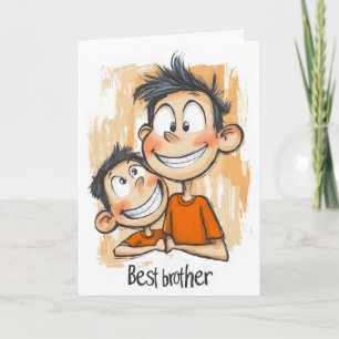 Cartes Pour Fêtes Annuelles Meilleur Frère Famille Dessin Animé Drôle