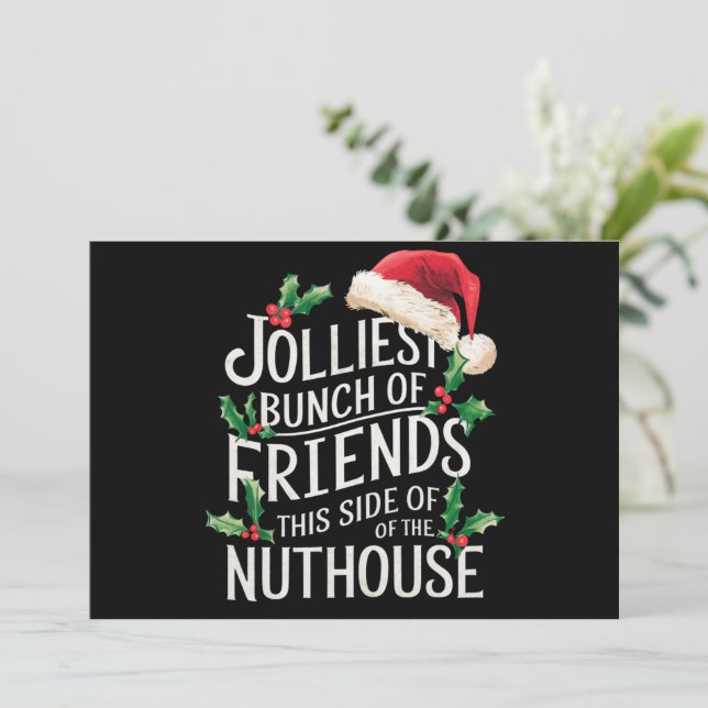 Cartes Pour Fêtes Annuelles Meilleur groupe d'amis Noël Correspondant Sarcasiq (Debout devant)