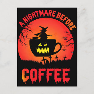 Cartes Pour Fêtes Annuelles Meilleur Halloween café Éffrayant brasse et caféin
