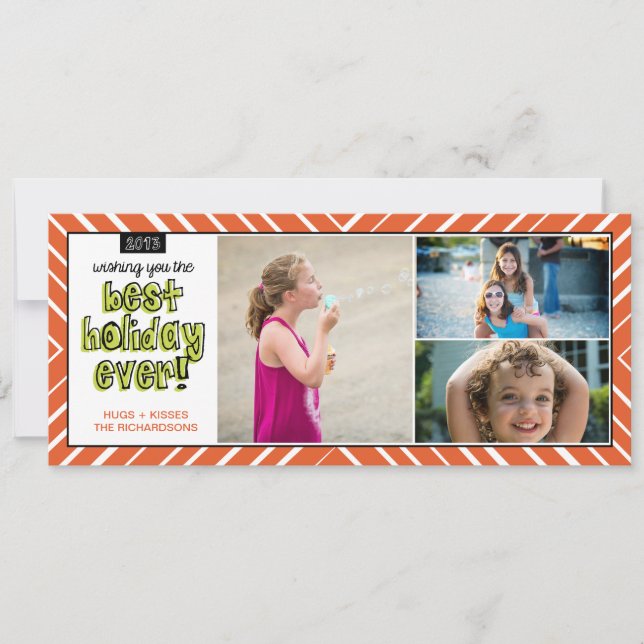 Cartes Pour Fêtes Annuelles Meilleur jour de vacances x3 ! (Devant)