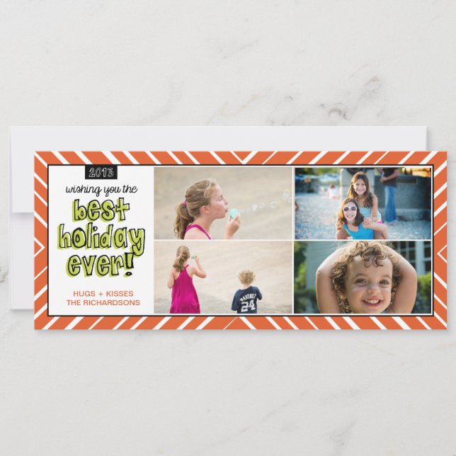 Cartes Pour Fêtes Annuelles Meilleur jour de vacances x4 ! (Devant)