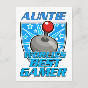 Cartes Pour Fêtes Annuelles Meilleur logo rétro de joueur de Auntie World