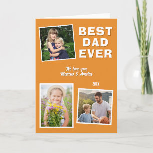 Cartes Pour Fêtes Annuelles Meilleur Papa Actuel 3 Collage de Photos Fête des