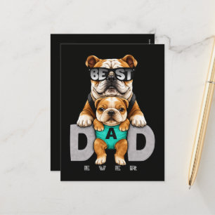 Cartes Pour Fêtes Annuelles Meilleur Papa Bouledogue Ever – Cute Bouledogue Fê