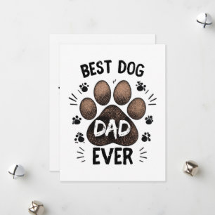 Cartes Pour Fêtes Annuelles Meilleur papa chien ever – Empreinte de patte mign