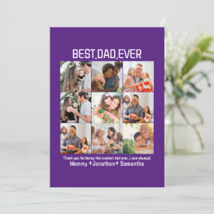 Cartes Pour Fêtes Annuelles Meilleur Papa Collage de 9 Photos Personnalisé pou