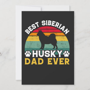Cartes Pour Fêtes Annuelles Meilleur Papa de Husky Sibérien de Tous les Temps,