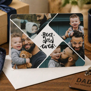 Cartes Pour Fêtes Annuelles Meilleur Papa du Monde 4 Collage de Photos Fête de