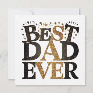 Cartes Pour Fêtes Annuelles Meilleur Papa du Monde typographie noire dorée Fêt