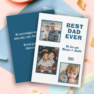 Cartes Pour Fêtes Annuelles Meilleur Papa Ever 3 Collage de Photos Fête des Pè