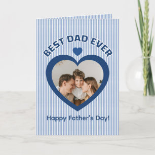 Cartes Pour Fêtes Annuelles Meilleur Papa Ever Photo de Coeur Minimaliste