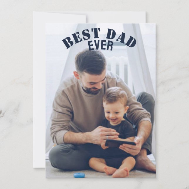 Cartes Pour Fêtes Annuelles Meilleur papa Jamais Custom Photo collage Créer Vo (Devant)