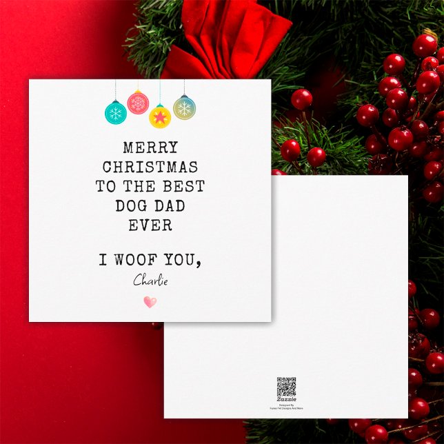 Cartes Pour Fêtes Annuelles Meilleur Papa Jamais Drôle Joyeux Noël Du Chien (Front and Back)