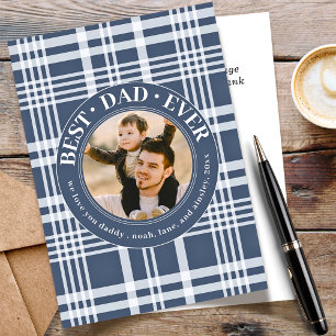 Cartes Pour Fêtes Annuelles Meilleur Papa Jamais Fête des pères Buffalo Plaid