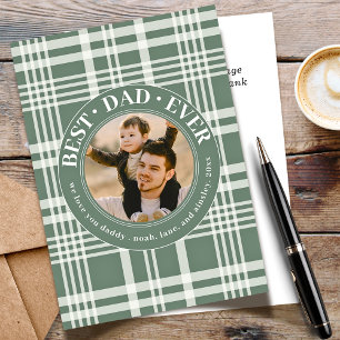 Cartes Pour Fêtes Annuelles Meilleur Papa Jamais Fête des pères Buffalo Plaid 