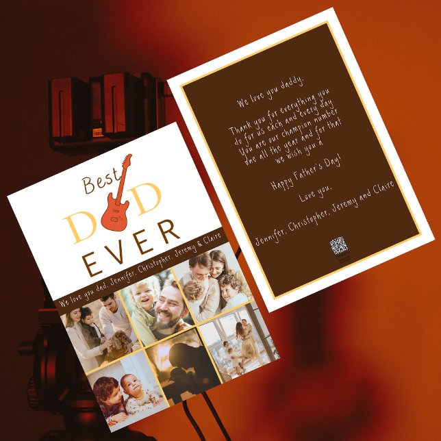 Cartes Pour Fêtes Annuelles Meilleur papa Jamais Photo Collage Fête des pères  (Créateur téléchargé)
