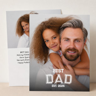 Cartes Pour Fêtes Annuelles Meilleur Papa Minimaliste Année d'Établissement No