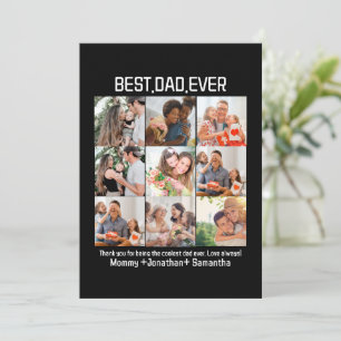 Cartes Pour Fêtes Annuelles Meilleur Papa Personnalisé Collage de 9 Photos pou