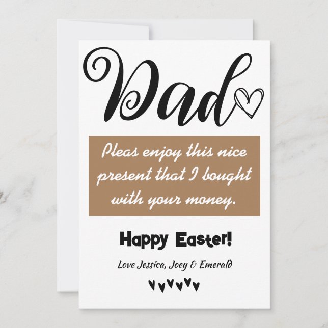 Cartes Pour Fêtes Annuelles Meilleur papa personnalisé drôle, joyeuses Pâques  (Devant)
