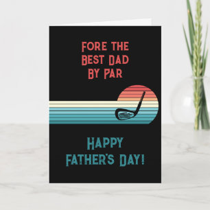 Cartes Pour Fêtes Annuelles Meilleur Papa Rétro sur le Thème de Golf pour la F