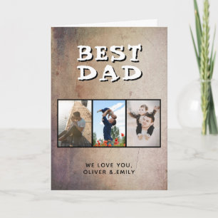 Cartes Pour Fêtes Annuelles Meilleur Papa Rustique Fête des Pères 3 Photo 