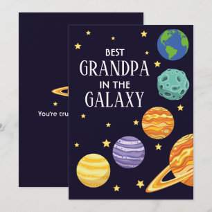 Cartes Pour Fêtes Annuelles Meilleur Papy de la Galaxie Fête des Pères Anniver