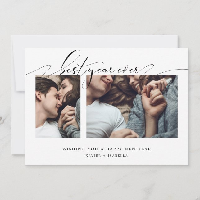 Cartes Pour Fêtes Annuelles Meilleure année jamais photo Collage de photos Nou (Devant)