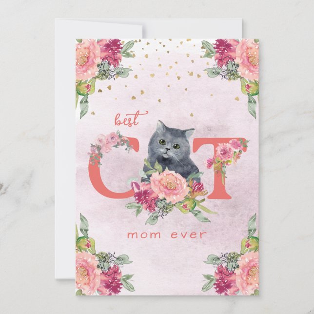 Cartes Pour Fêtes Annuelles Meilleure Maman Chat Illustration de Chatons pour  (Devant)