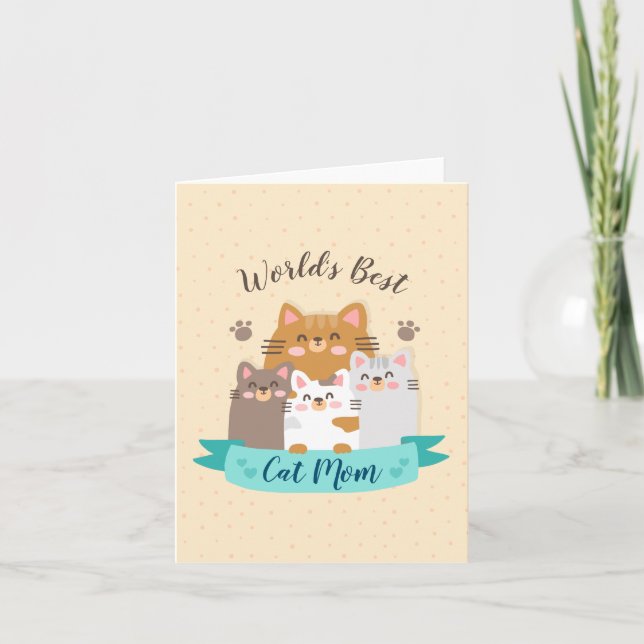 Cartes Pour Fêtes Annuelles Meilleure maman chatte du monde - Cute Kittens (Devant)
